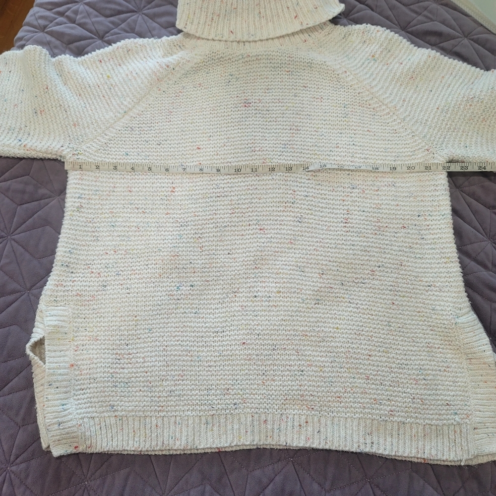 Lou & Grey Funnel Neck oversized cozy rainbow chip sweater size Small - Picture 8 of 15